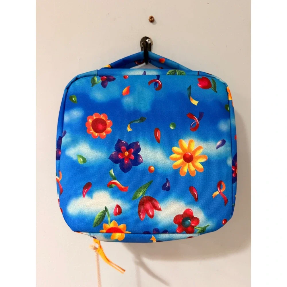 JanSport Insulated Lunch Bag Blue Sky Floral Print NWT Zippered Lunch Box